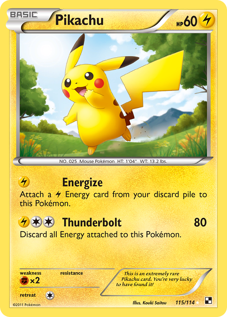 Pikachu (115/114) [Black & White: Base Set] | Rock City Comics