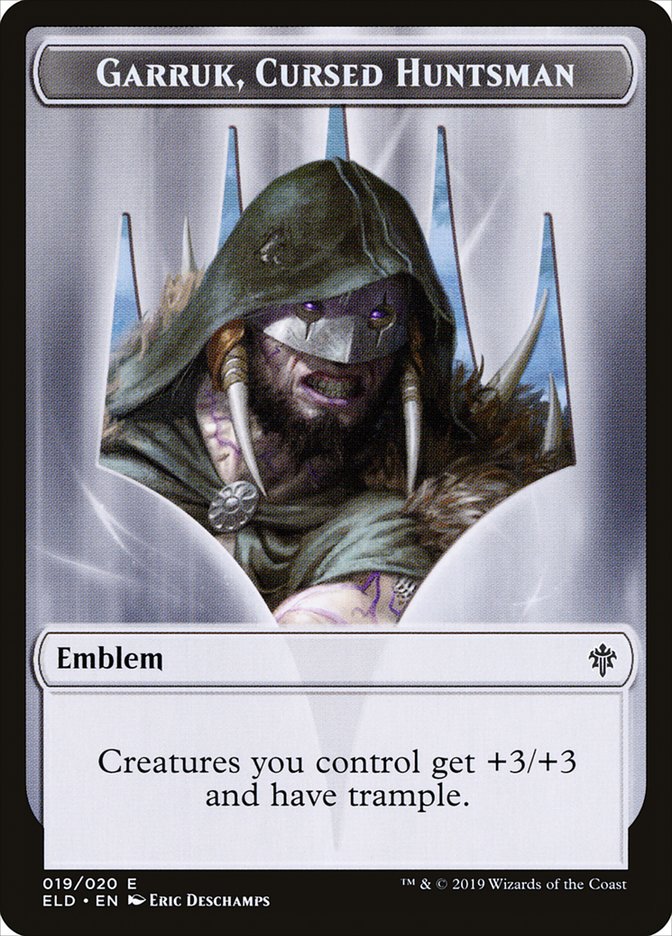 Garruk, Cursed Huntsman Emblem [Throne of Eldraine Tokens] | Rock City Comics