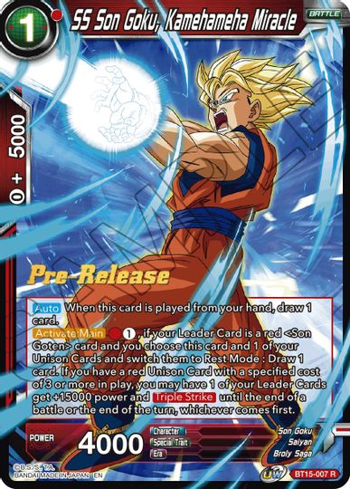 SS Son Goku, Kamehameha Miracle (BT15-007) [Saiyan Showdown Prerelease Promos] | Rock City Comics