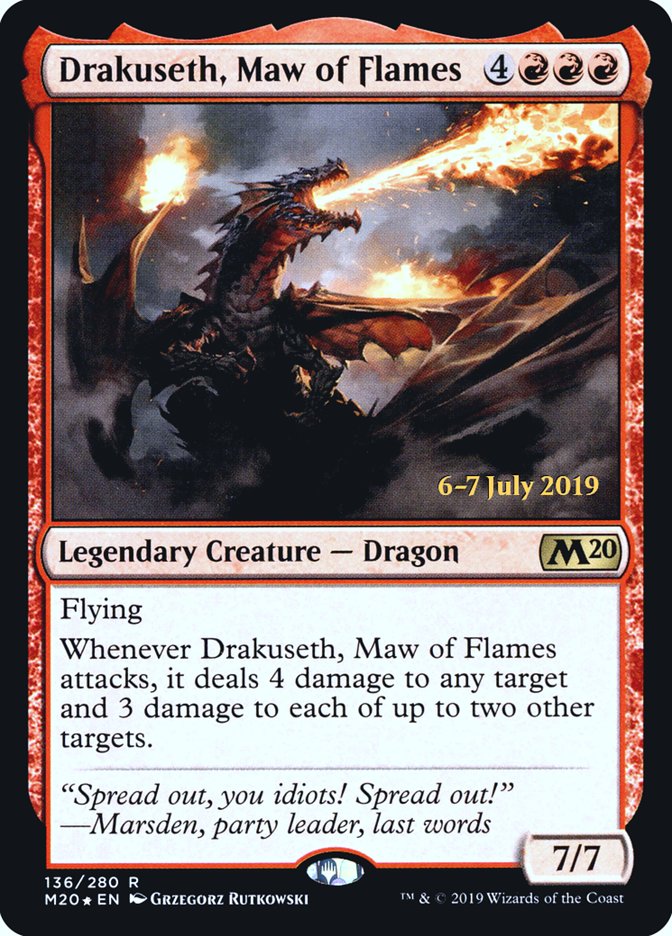 Drakuseth, Maw of Flames  [Core Set 2020 Prerelease Promos] | Rock City Comics