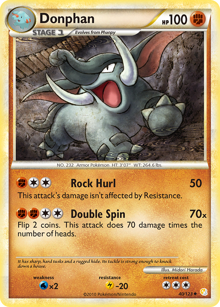 Donphan (40/123) [HeartGold & SoulSilver: Base Set] | Rock City Comics