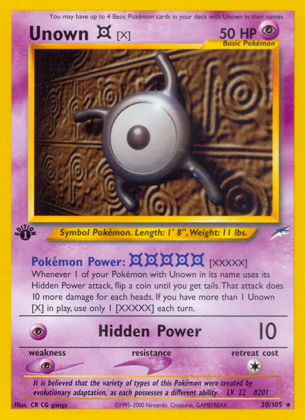 Unown [X] (30/105) [Neo Destiny 1st Edition] | Rock City Comics