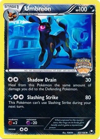 Umbreon (60/108) (Regional Championship Promo) [Black & White: Dark Explorers] | Rock City Comics