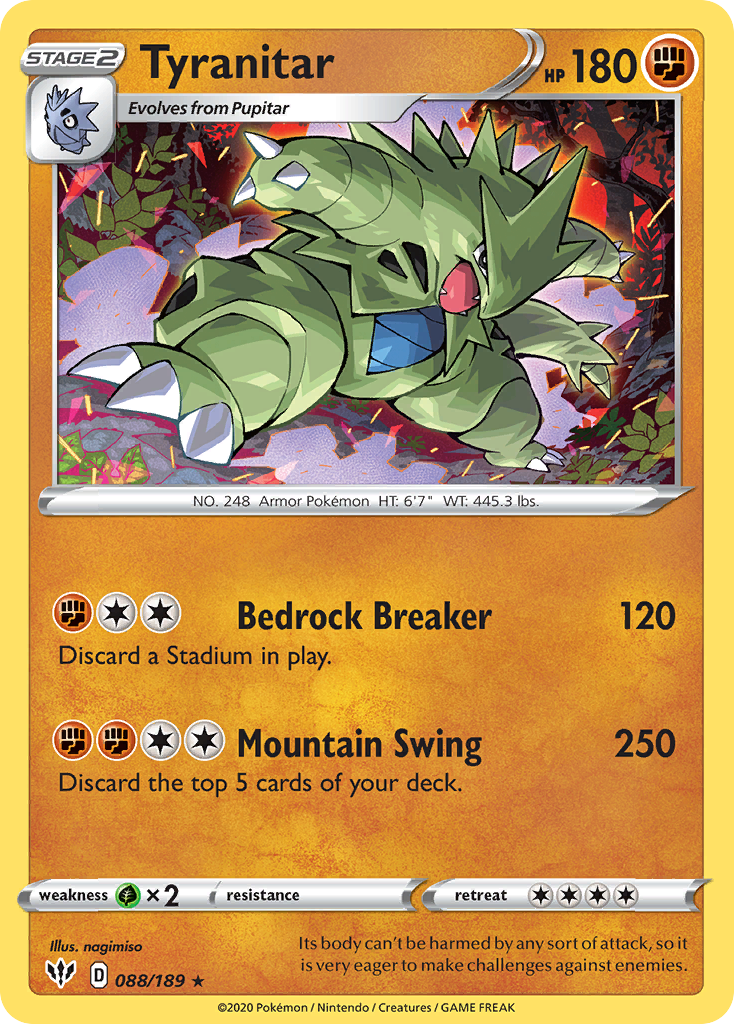 Tyranitar (088/189) [Sword & Shield: Darkness Ablaze] | Rock City Comics