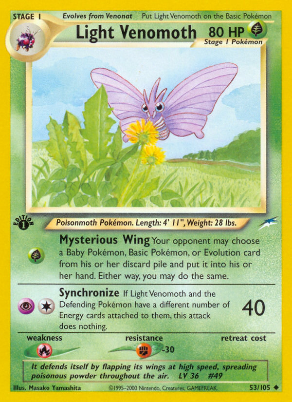 Light Venomoth (53/105) [Neo Destiny 1st Edition] | Rock City Comics