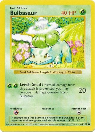 Bulbasaur (44/102) [Base Set Shadowless Unlimited] | Rock City Comics