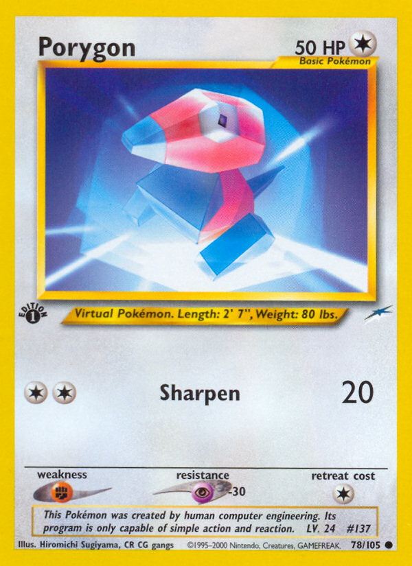 Porygon (78/105) [Neo Destiny 1st Edition] | Rock City Comics