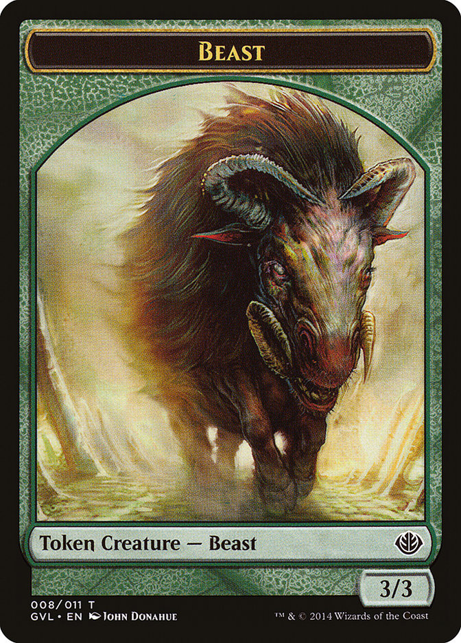 Beast Token (008/011) (Garruk vs. Liliana) [Duel Decks Anthology Tokens] | Rock City Comics