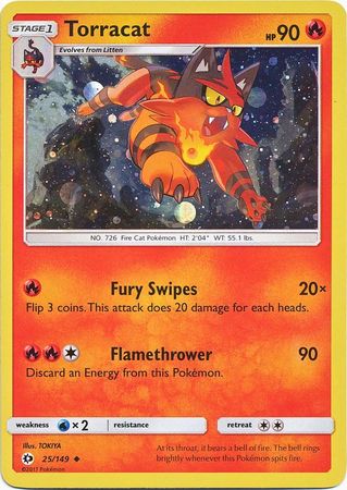 Torracat (25/149) (Cosmos Holo) [Sun & Moon: Base Set] | Rock City Comics