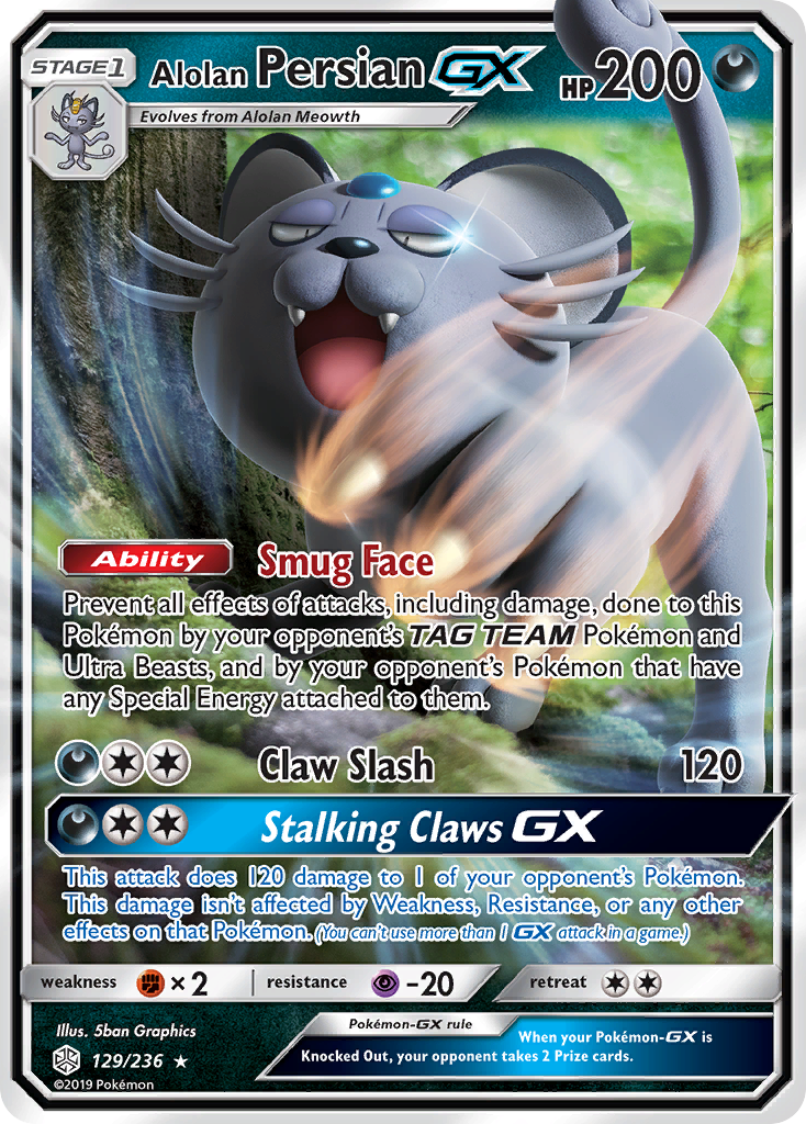 Alolan Persian GX (129/236) [Sun & Moon: Cosmic Eclipse] | Rock City Comics