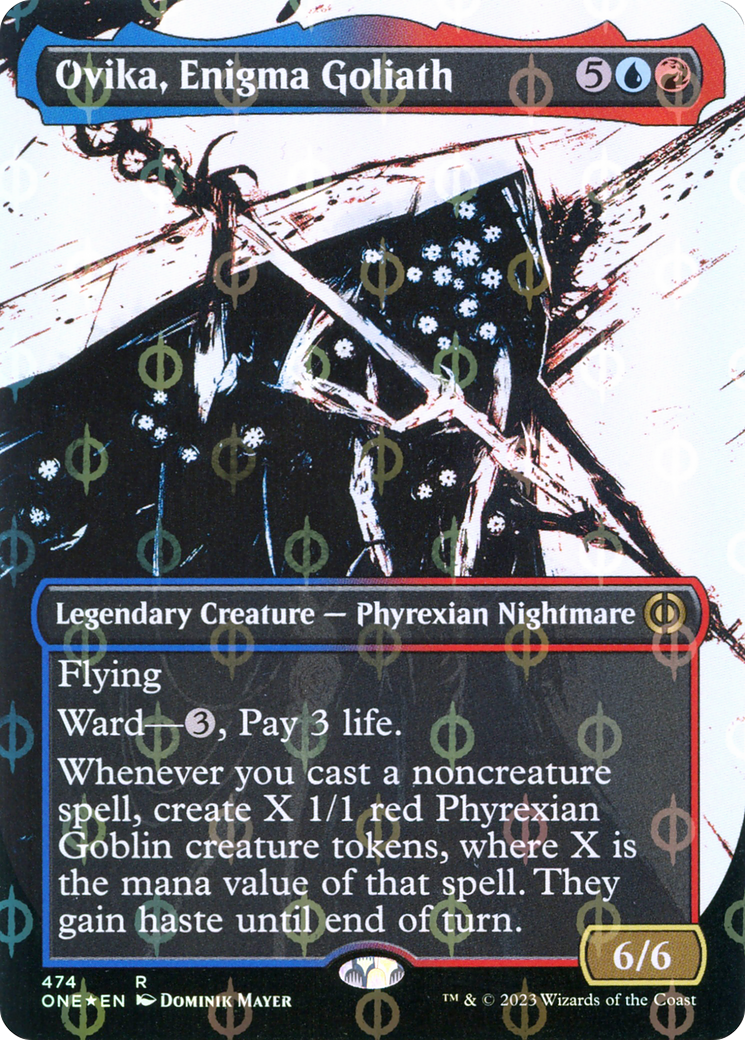 Ovika, Enigma Goliath (Borderless Ichor Step-and-Compleat Foil) [Phyrexia: All Will Be One] | Rock City Comics