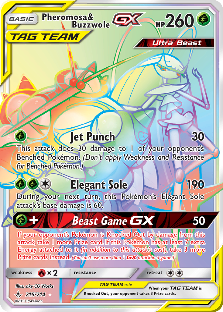 Pheromosa & Buzzwole GX (215/214) [Sun & Moon: Unbroken Bonds] | Rock City Comics