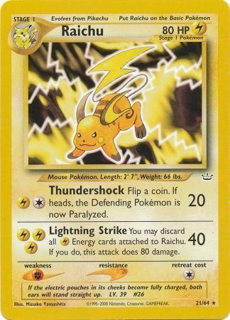 Raichu (21/64) [Neo Revelation Unlimited] | Rock City Comics