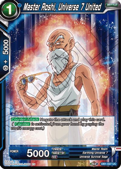 Master Roshi, Universe 7 United (Reprint) (DB1-027) [Battle Evolution Booster] | Rock City Comics