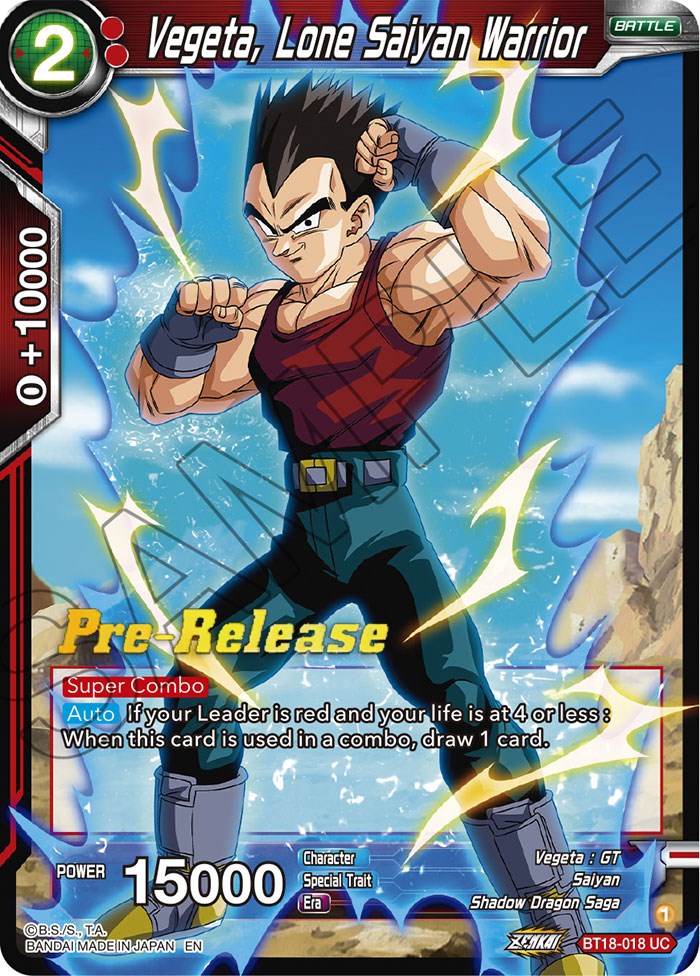 Vegeta, Lone Saiyan Warrior (BT18-018) [Dawn of the Z-Legends Prerelease Promos] | Rock City Comics