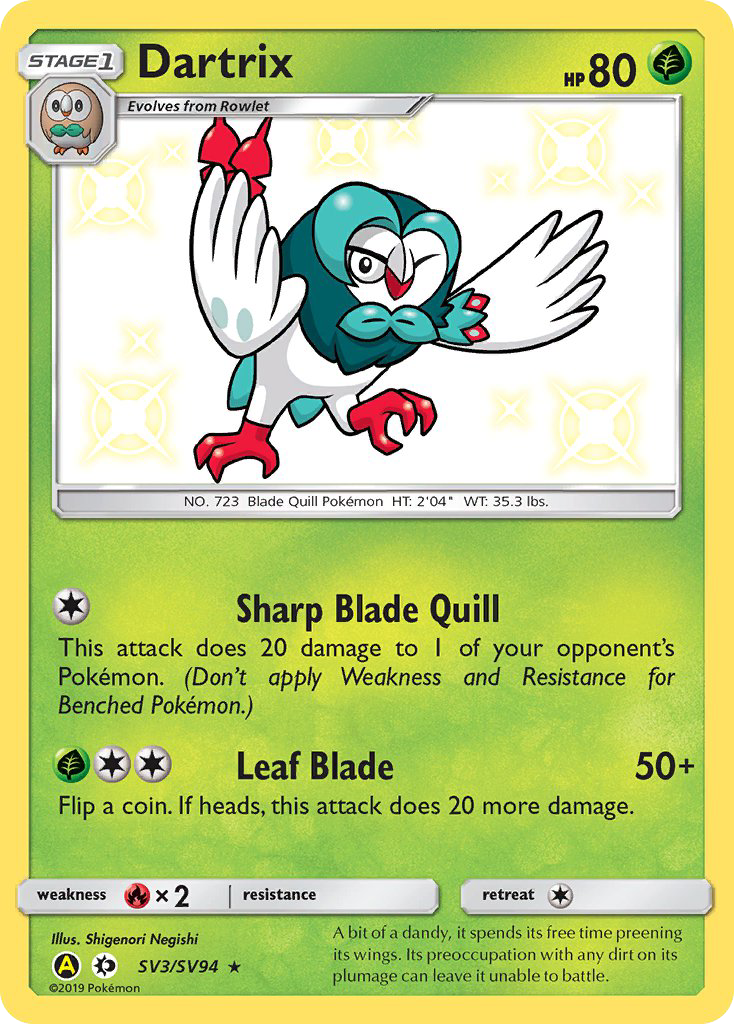 Dartrix (SV3/SV94) [Sun & Moon: Hidden Fates - Shiny Vault] | Rock City Comics