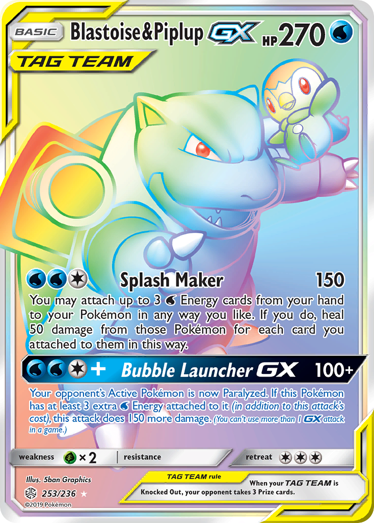 Blastoise & Piplup GX (253/236) [Sun & Moon: Cosmic Eclipse] | Rock City Comics