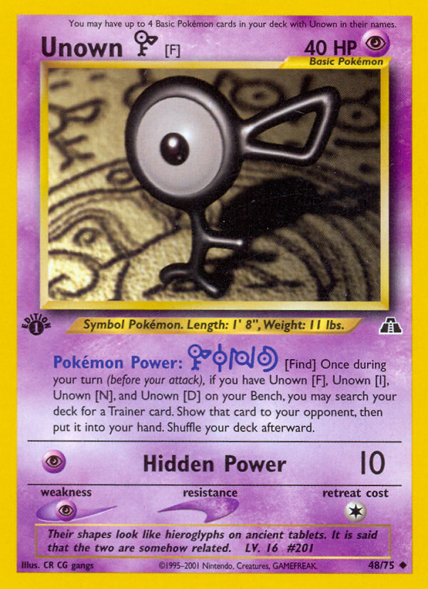 Unown [F] (48/75) [Neo Discovery 1st Edition] | Rock City Comics