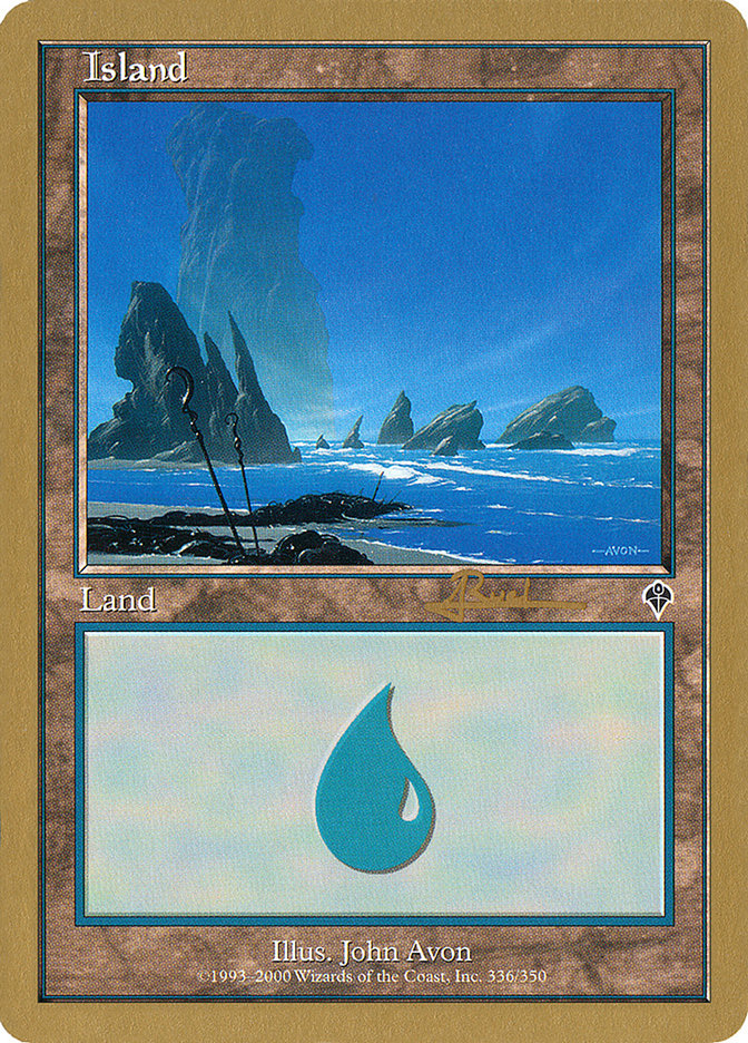 Island (ar336) (Antoine Ruel) [World Championship Decks 2001] | Rock City Comics