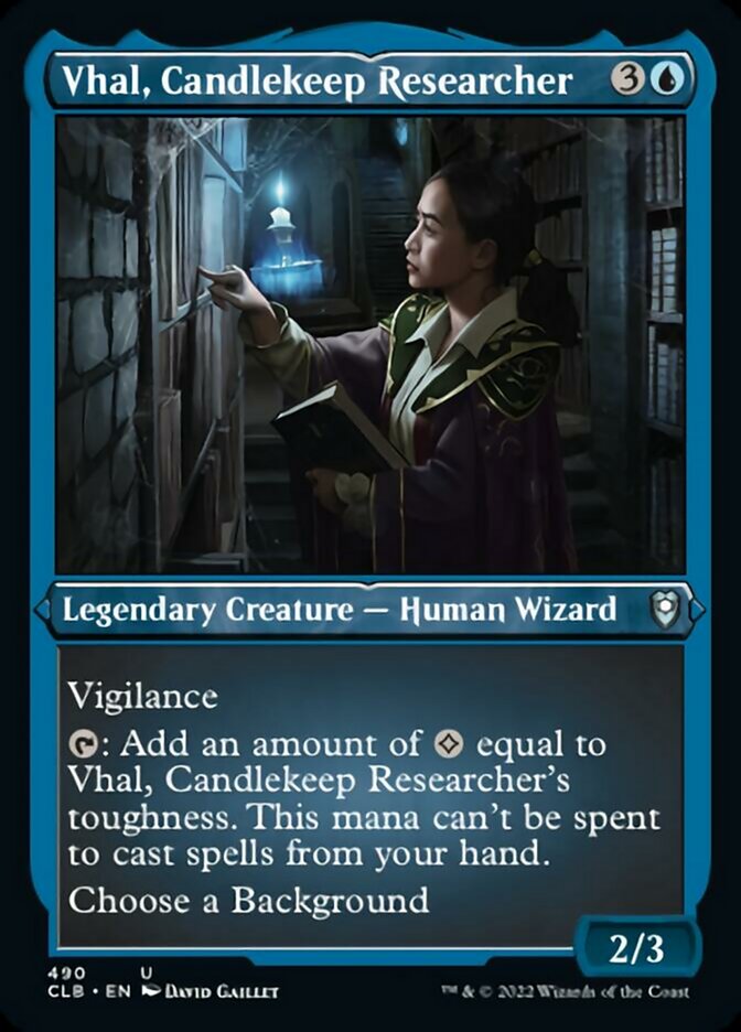 Vhal, Candlekeep Researcher (Foil Etched) [Commander Legends: Battle for Baldur's Gate] | Rock City Comics