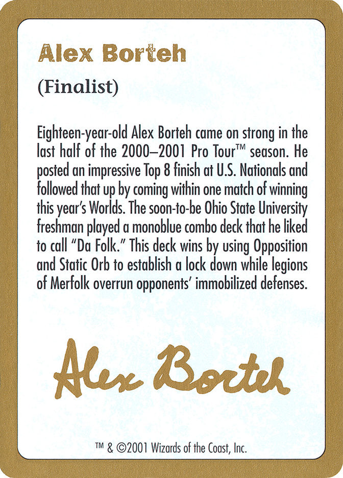 Alex Borteh Bio [World Championship Decks 2001] | Rock City Comics