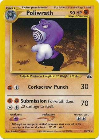 Poliwrath (28/75) [Neo Discovery Unlimited] | Rock City Comics