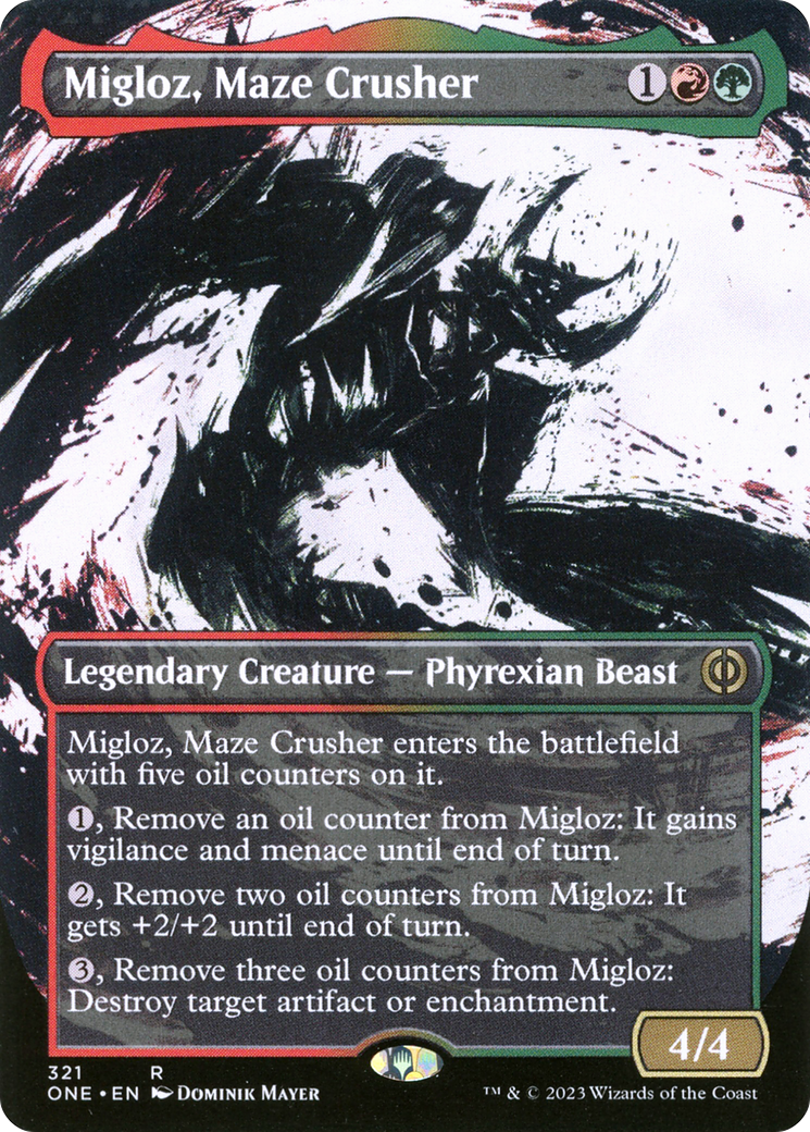 Migloz, Maze Crusher (Borderless Ichor) [Phyrexia: All Will Be One] | Rock City Comics