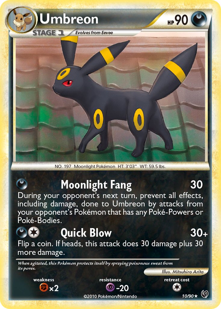 Umbreon (10/90) (Cracked Ice Holo) (Theme Deck Exclusive) [HeartGold & SoulSilver: Undaunted] | Rock City Comics