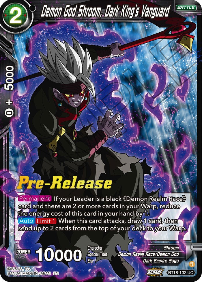 Demon God Shroom, Dark King's Vanguard (BT18-132) [Dawn of the Z-Legends Prerelease Promos] | Rock City Comics