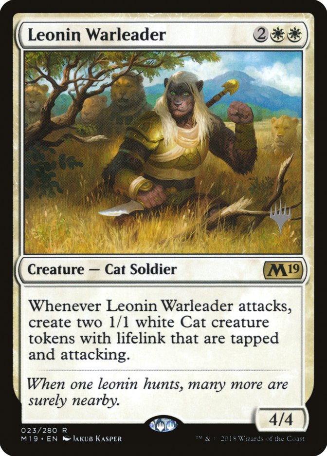 Leonin Warleader (Promo Pack) [Core Set 2019 Promos] | Rock City Comics