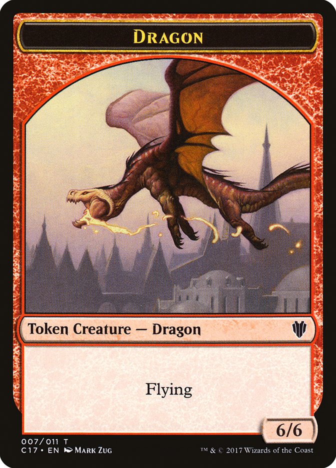 Cat Dragon // Dragon (007) Double-sided Token [Commander 2017 Tokens] | Rock City Comics