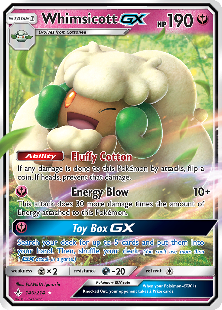 Whimsicott GX (140/214) [Sun & Moon: Unbroken Bonds] | Rock City Comics