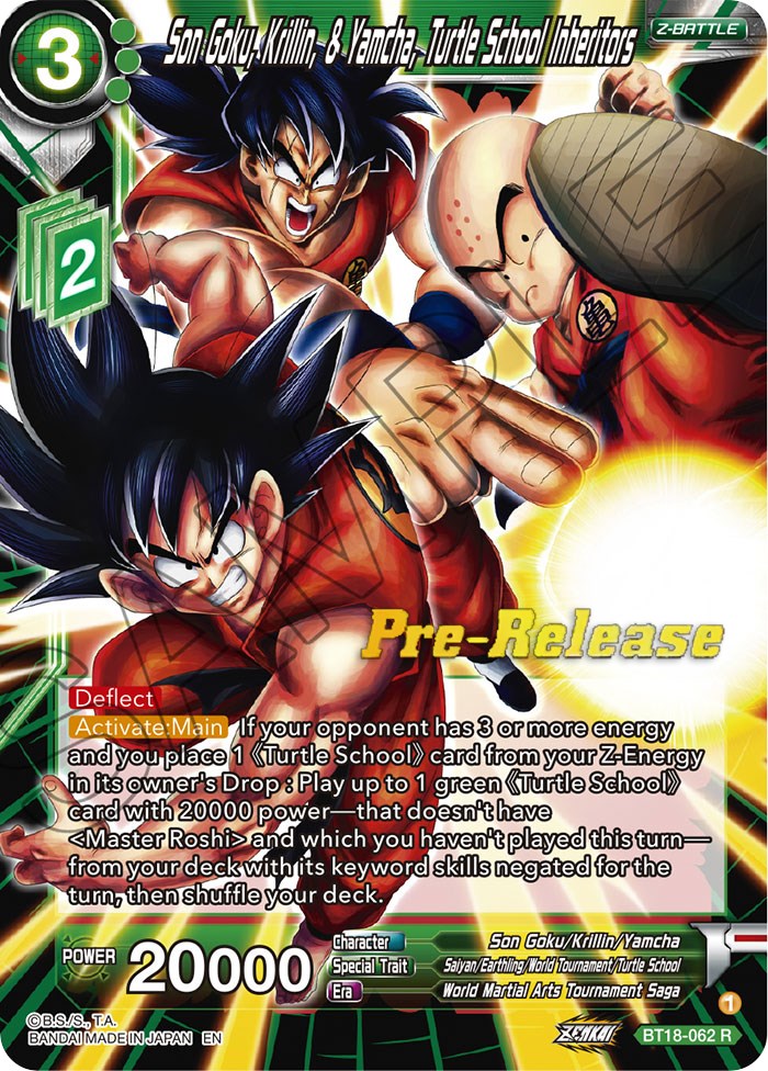 Son Goku, Krillin, & Yamcha, Turtle School Inheritors (BT18-062) [Dawn of the Z-Legends Prerelease Promos] | Rock City Comics