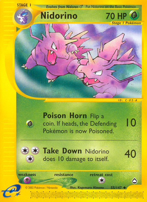 Nidorino (55/147) [Aquapolis] | Rock City Comics