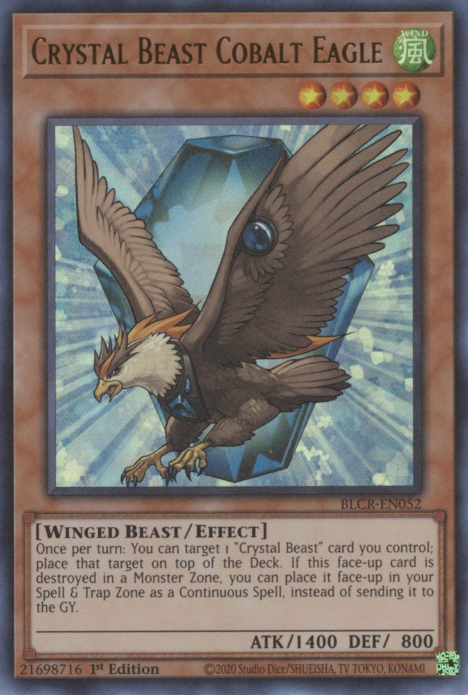 Crystal Beast Cobalt Eagle [BLCR-EN052] Ultra Rare | Rock City Comics