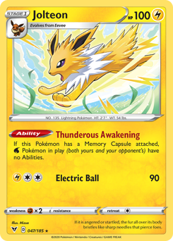 Jolteon (047/185) [Sword & Shield: Vivid Voltage] | Rock City Comics