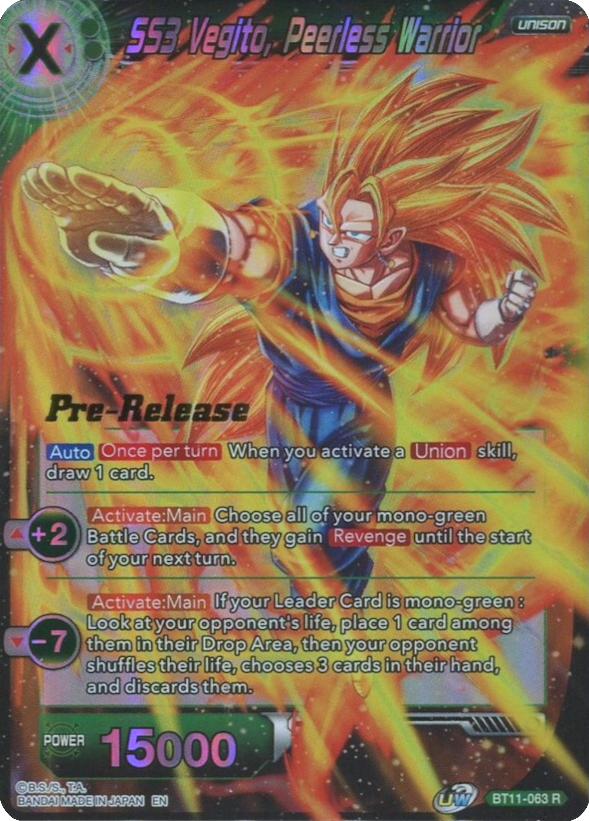 SS3 Vegito, Peerless Warrior (BT11-063) [Vermilion Bloodline Prerelease Promos] | Rock City Comics