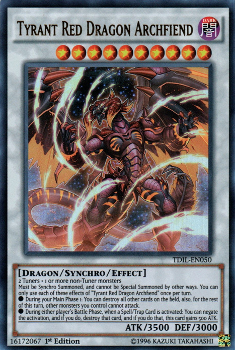 Tyrant Red Dragon Archfiend [TDIL-EN050] Ultra Rare | Rock City Comics