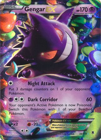 Gengar EX (34/119) (Jumbo Card) [XY: Phantom Forces] | Rock City Comics