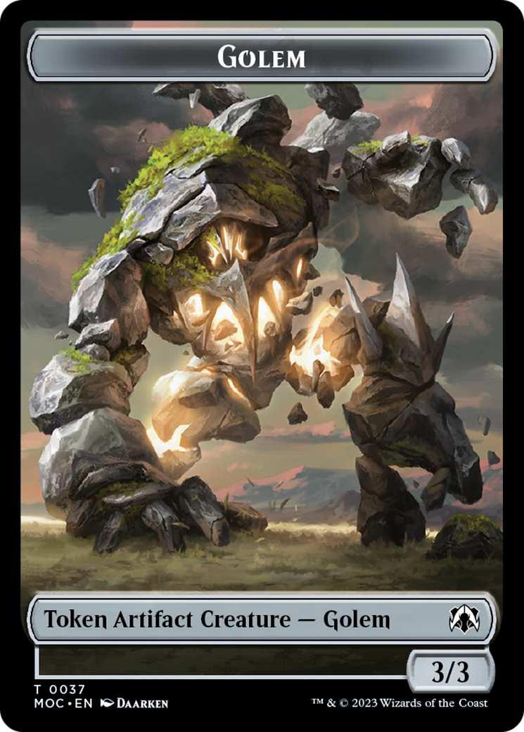 Golem // Blood Double-Sided Token [March of the Machine Commander Tokens] | Rock City Comics