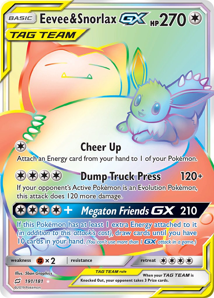 Eevee & Snorlax GX (191/181) [Sun & Moon: Team Up] | Rock City Comics