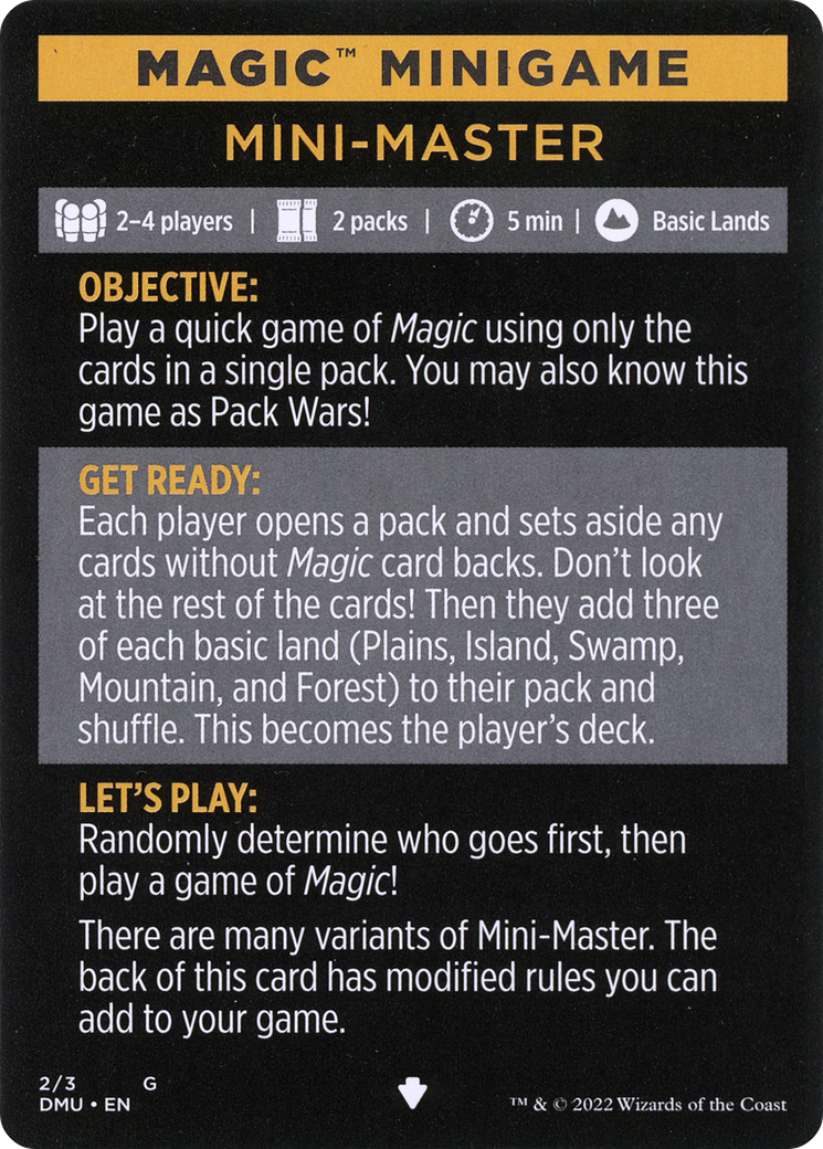 Mini-Master (Magic Minigame) [Commander Legends: Battle for Baldur's Gate Minigame] | Rock City Comics