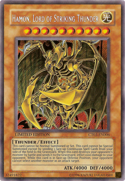 Hamon, Lord of Striking Thunder [CT03-EN006] Secret Rare | Rock City Comics