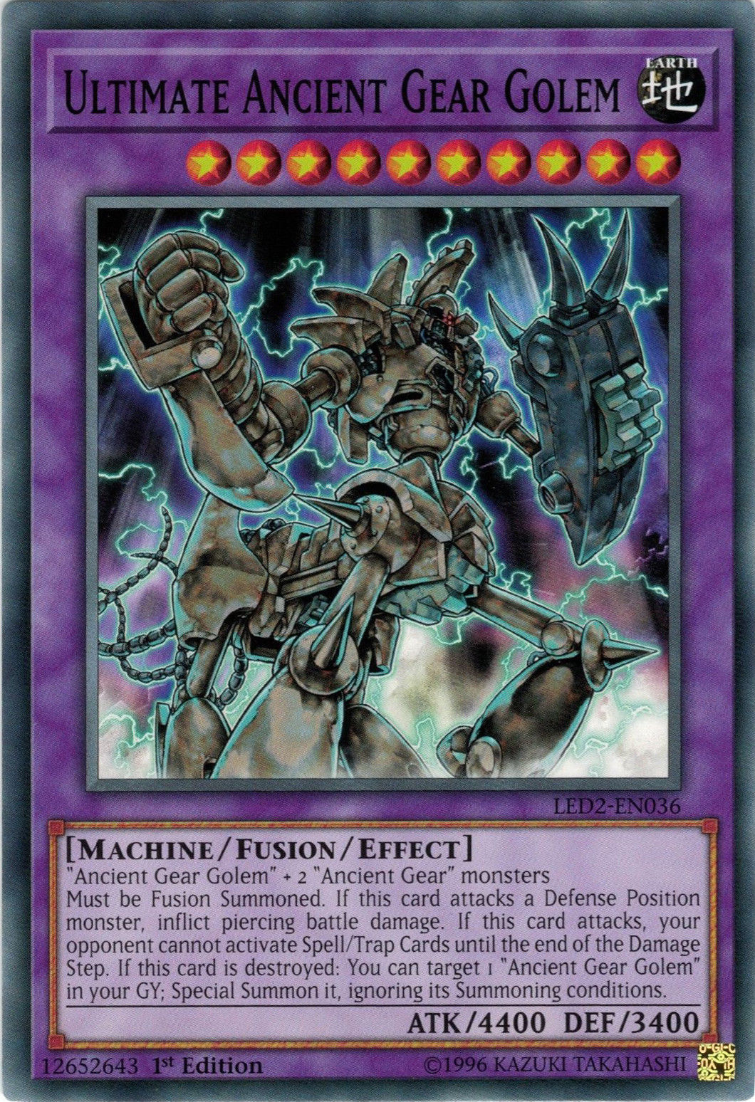 Ultimate Ancient Gear Golem [LED2-EN036] Common | Rock City Comics