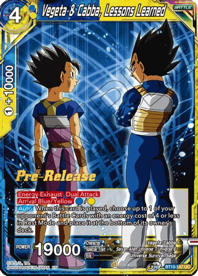 Vegeta & Cabba, Lessons Learned (BT15-147) [Saiyan Showdown Prerelease Promos] | Rock City Comics