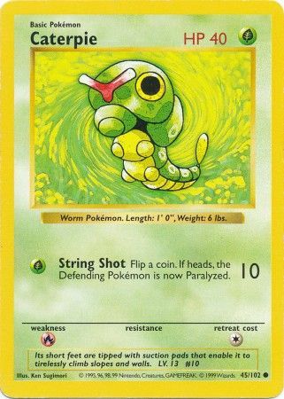 Caterpie (45/102) [Base Set Shadowless Unlimited] | Rock City Comics