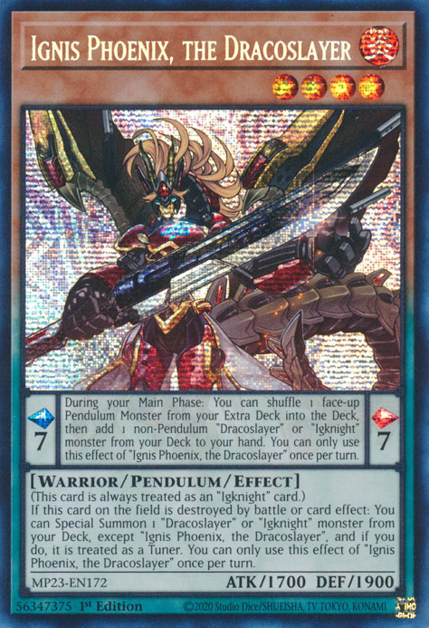 Ignis Phoenix, the Dracoslayer [MP23-EN172] Prismatic Secret Rare | Rock City Comics