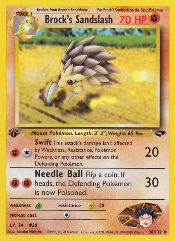 Brock's Sandslash (36/132) [Gym Challenge 1st Edition] | Rock City Comics