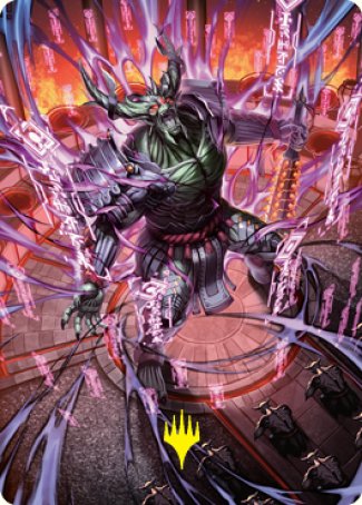 Hidetsugu, Devouring Chaos Art Card (Gold-Stamped Signature) [Kamigawa: Neon Dynasty Art Series] | Rock City Comics