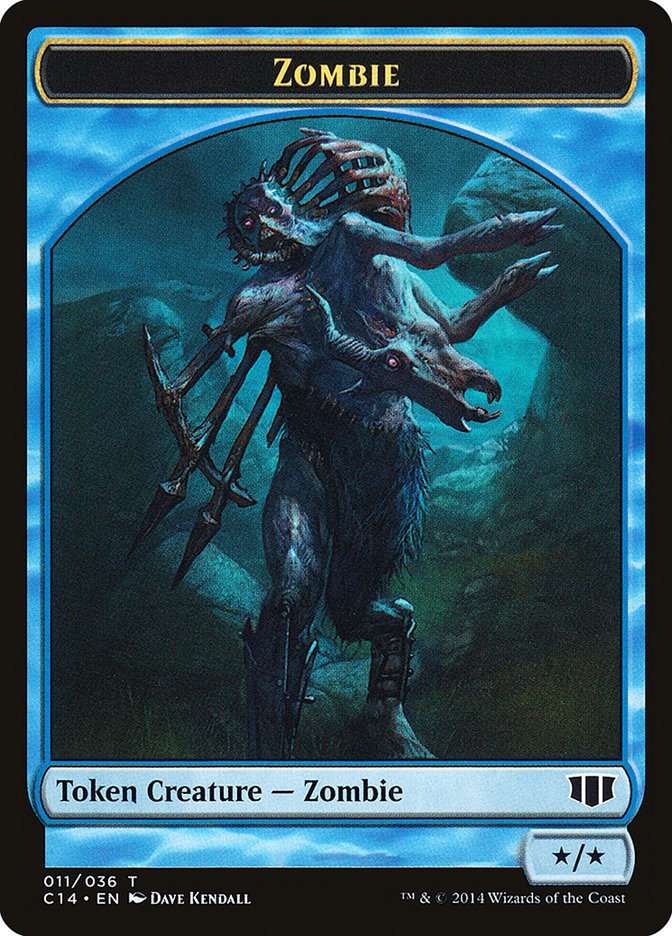 Fish // Zombie (011/036) Double-sided Token [Commander 2014 Tokens] | Rock City Comics